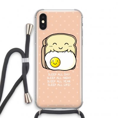 Sleep All Day: iPhone X Transparant Hoesje met koord