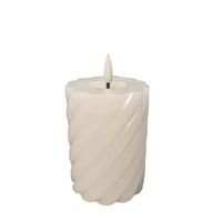 Twisted Pillar candle rustic ivory 7.5x10cm
