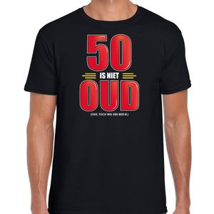 50 is niet oud verjaardag kado shirt / Abraham zwart voor heren 50 jaar 2XL  -