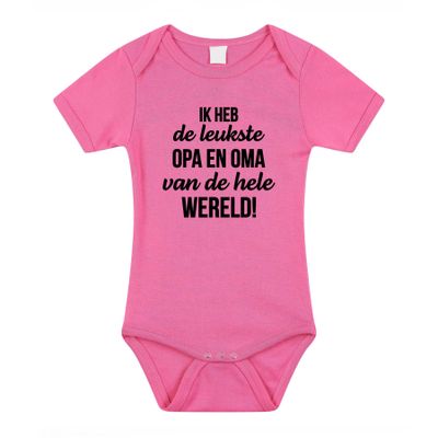 Leukste opa en oma cadeau baby rompertje roze meisjes