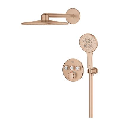 Grohe Smartcontrol Thermostatisch Inbouw Douchekraan Shower-Set Rond Mat Warm Sunrise Geborsteld