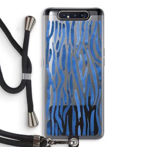 Blauwe nerven: Samsung Galaxy A80 Transparant Hoesje met koord