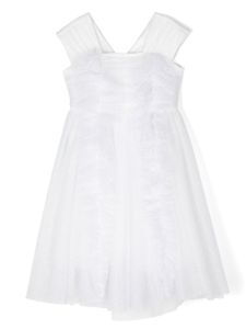 Monnalisa robe en tulle pailletée - Blanc