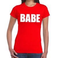 Babe tekst t-shirt rood dames