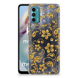 Motorola Moto G60 TPU Case Gouden Bloemen