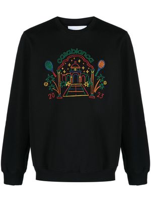 Casablanca t-shirt Rainbow Crayon Temple en coton biologique - Noir