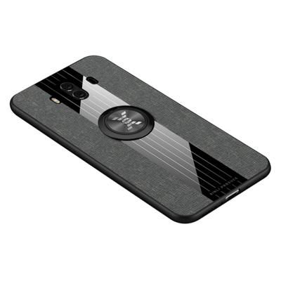 Voor Huawei mate 10 XINLI stiksels doek Textue schokbestendig TPU beschermhoes met ring houder (grijs)