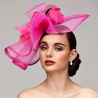 bloemen veer netto kentucky derby hoed fascinators hoofddeksel met veer bloemen 1pc paardenrace ladies day melbourne cup hoofddeksel Lightinthebox