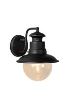 Lucide FIGO - Wandlamp Binnen/Buiten - Ø 21,5 cm - 1xE27 - IP44 - Zwart