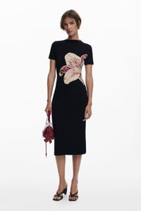 Lange orchidee jurk - BLACK - M