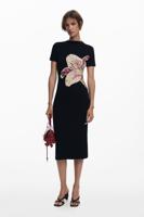 Lange orchidee jurk - BLACK - M Lange orchidee jurk - BLACK - M