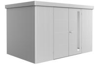 Biohort Metalen tuinhuis Neo - Dubbele deur - Zilver - 2D (348x236 cm)- Plat dak- Metaal- Biohort