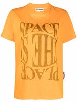 GANNI t-shirt à slogan imprimé - Orange