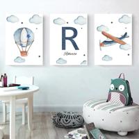 Posters - Heteluchtballon en Vliegtuig / Gepersonaliseerd / Set van 3