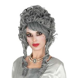 Markiezin verkleed pruik - grijs - voor dames - Halloween/horror verkleedaccessoires