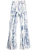 KUSIKOHC pantalon ample à imprimé peinture - Blanc