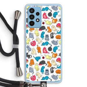Kleurrijke katten: Samsung Galaxy A52 Transparant Hoesje met koord