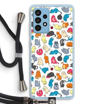 Kleurrijke katten: Samsung Galaxy A52 Transparant Hoesje met koord