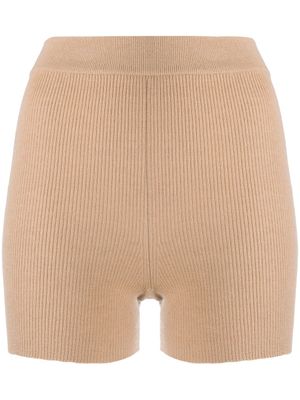 Cashmere In Love short en maille nervurée - Tons neutres