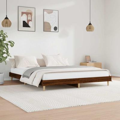 Bedframe zonder matras bewerkt hout bruin eikenkleur 120x200 cm