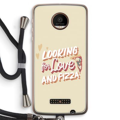 Pizza is the answer: Motorola Moto Z Force Transparant Hoesje met koord