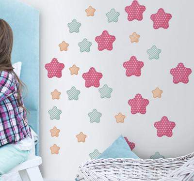 Set van 30 babykamer muursticker sterren patronen