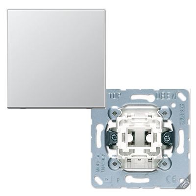 Jung LS990 Aluminium kruisschakelaar met drukknop