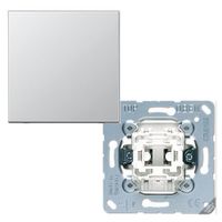 Jung LS990 Aluminium kruisschakelaar met drukknop