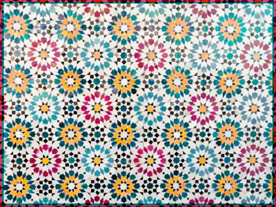 Mozaïek vinyl vloerkleed Mediterraan mozaïekpatroon