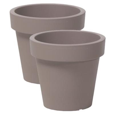 Basic plantenpot/bloempot kunststof dia 16 cm/hoogte 14.5 cm taupe