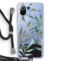 Tropical watercolor leaves: Xiaomi Mi 11 Lite Transparant Hoesje met koord