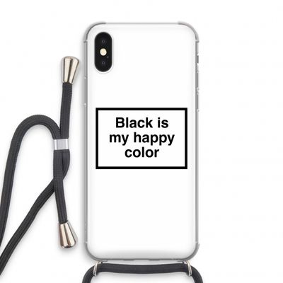 Black is my happy color: iPhone XS Transparant Hoesje met koord