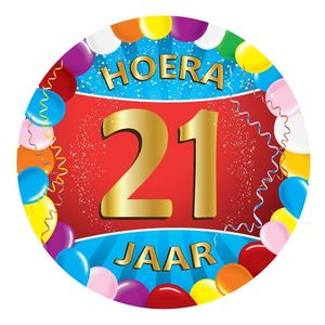 Vrolijk gekleurde viltjes 21 jaar   -