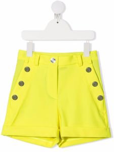 Balmain Kids short ajusté à boutons décoratifs - Jaune