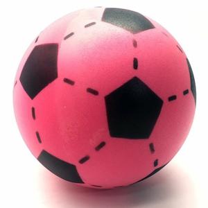 Softbal foam - voetbal print - roze - zacht - 20 cm - speelgoed ballen