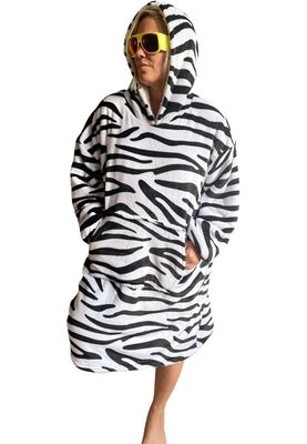 Plaid met mouwen - fleece - zebraprint - Badrock