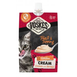 Voskes Cream kip & garnalen kattensnack (90 g) 2 trays (30 x 90 g)