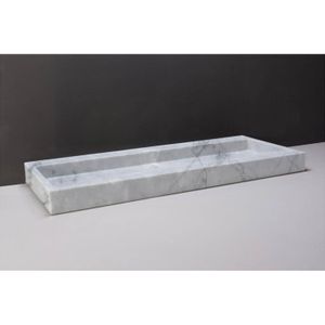 Wastafel Forzalaqua Palermo Carrara Gepolijst 120,5x51,5x9 cm 2 Kraangaten