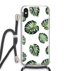 Tropische bladeren: iPhone XS Transparant Hoesje met koord