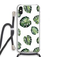 Tropische bladeren: iPhone XS Transparant Hoesje met koord