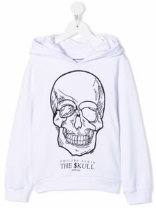 Philipp Plein Junior hoodie à tête de mort - Blanc