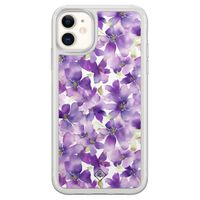 iPhone 11 hybride hoesje - Floral violet