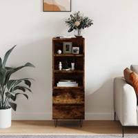 Hoge kast 40x36x110 cm bewerkt hout gerookt eiken