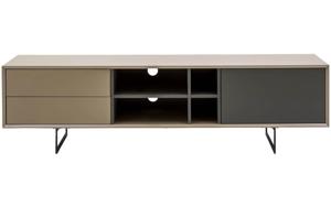 Goossens Basic Tv Meubel Vienna, 1 deur 2 laden 4 open vakken 42 cm diep