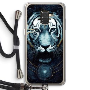 Darkness Tiger: Samsung Galaxy A8 (2018) Transparant Hoesje met koord