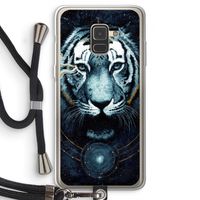 Darkness Tiger: Samsung Galaxy A8 (2018) Transparant Hoesje met koord