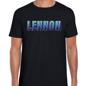 Lennon fun tekst t-shirt zwart heren