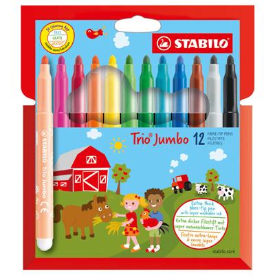 Stabilo trio jumbo viltstiften 12 stuks