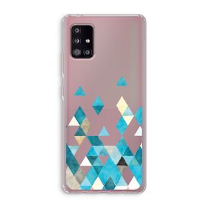 Gekleurde driehoekjes blauw: Samsung Galaxy A51 5G Transparant Hoesje