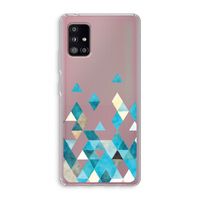 Gekleurde driehoekjes blauw: Samsung Galaxy A51 5G Transparant Hoesje